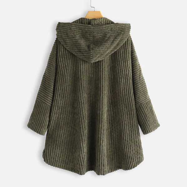 Mavis | Stylish Hooded Cord Coat